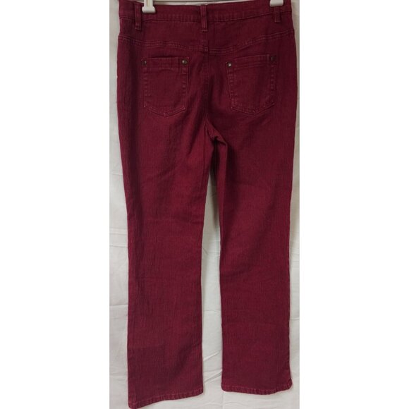 DG2 Diane Gilman Womens Red SZ 4P Mid Rise Denim Straight Leg Jeans W30 L30 - Picture 7 of 12